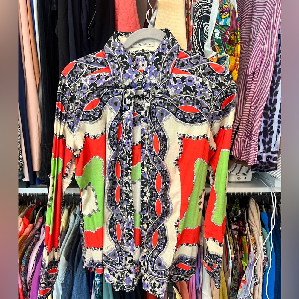 Y2K RARE ETRO Peter Pan Collar Button Down Shirt